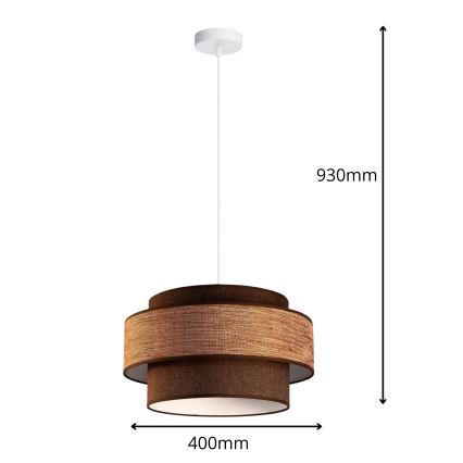 Hanglamp aan een koord GRACE 1xE27/60W/230V diameter 40 cm bruin/beige