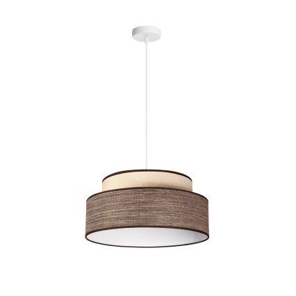Hanglamp aan een koord GRACE 1xE27/60W/230V diameter 40 cm crème/bruin