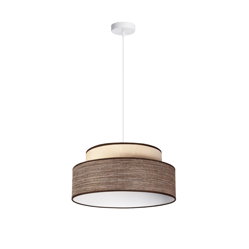 Hanglamp aan een koord GRACE 1xE27/60W/230V diameter 40 cm crème/bruin