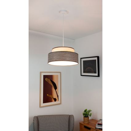 Hanglamp aan een koord GRACE 1xE27/60W/230V diameter 40 cm crème/bruin