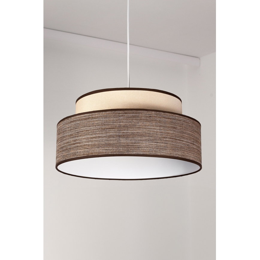 Hanglamp aan een koord GRACE 1xE27/60W/230V diameter 40 cm crème/bruin