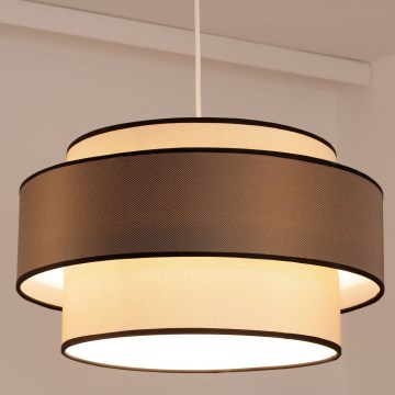 Hanglamp aan een koord GRACE 1xE27/60W/230V diameter 40 cm crème/bruin