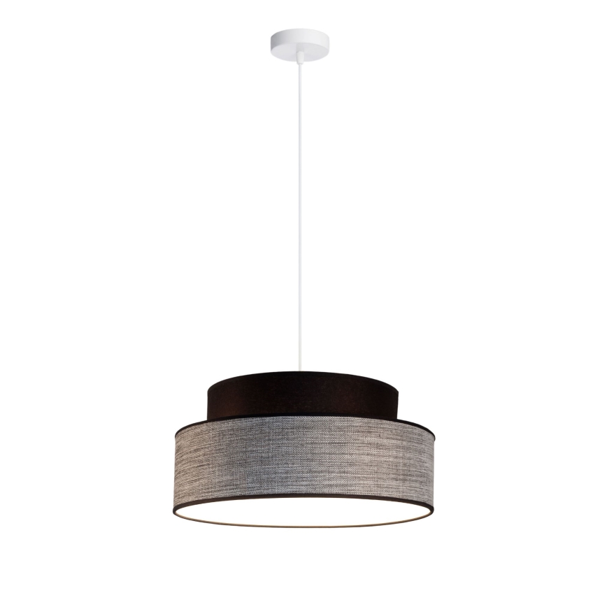 Hanglamp aan een koord GRACE 1xE27/60W/230V diameter 40 cm zwart/grijs