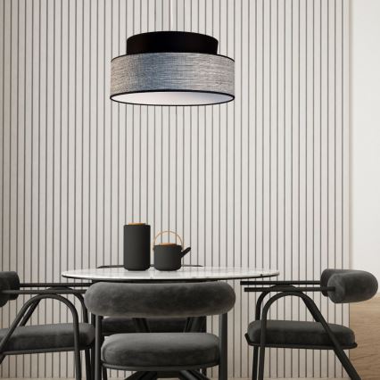Hanglamp aan een koord GRACE 1xE27/60W/230V diameter 40 cm zwart/grijs