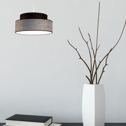 Hanglamp aan een koord GRACE 1xE27/60W/230V diameter 40 cm zwart/grijs
