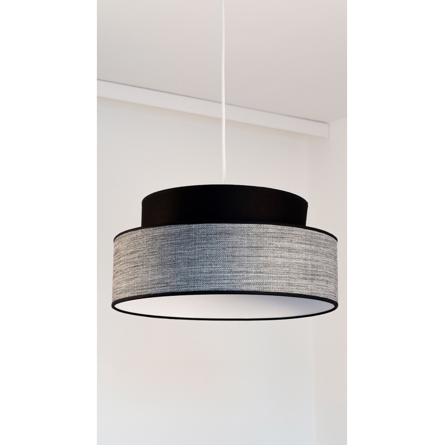 Hanglamp aan een koord GRACE 1xE27/60W/230V diameter 40 cm zwart/grijs