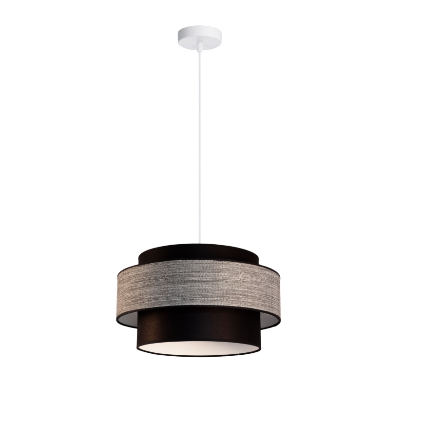 Hanglamp aan een koord GRACE 1xE27/60W/230V diameter 40 cm zwart/grijs