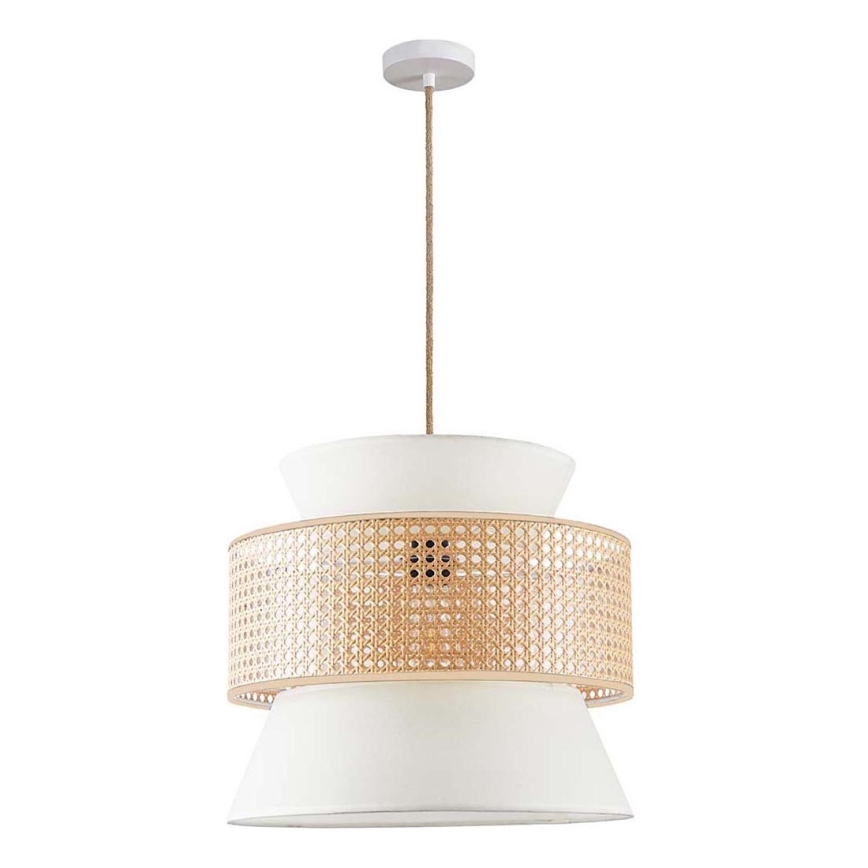 Hanglamp aan een koord GRENADA 1xE27/20W/230V diameter 40 cm beige