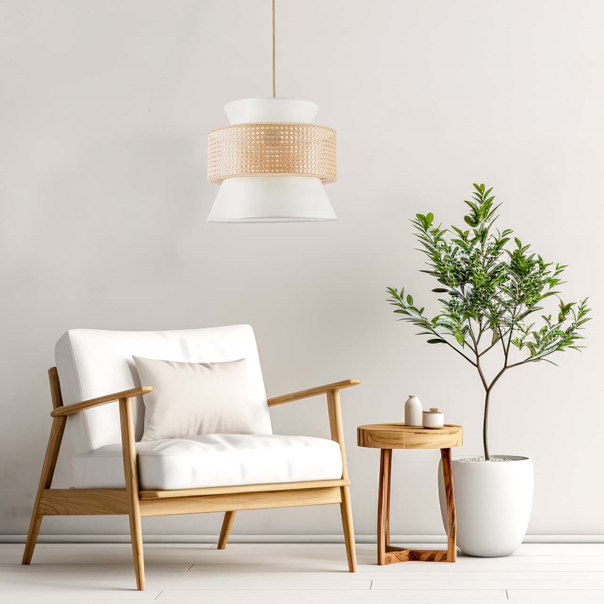 Hanglamp aan een koord GRENADA 1xE27/20W/230V diameter 40 cm beige