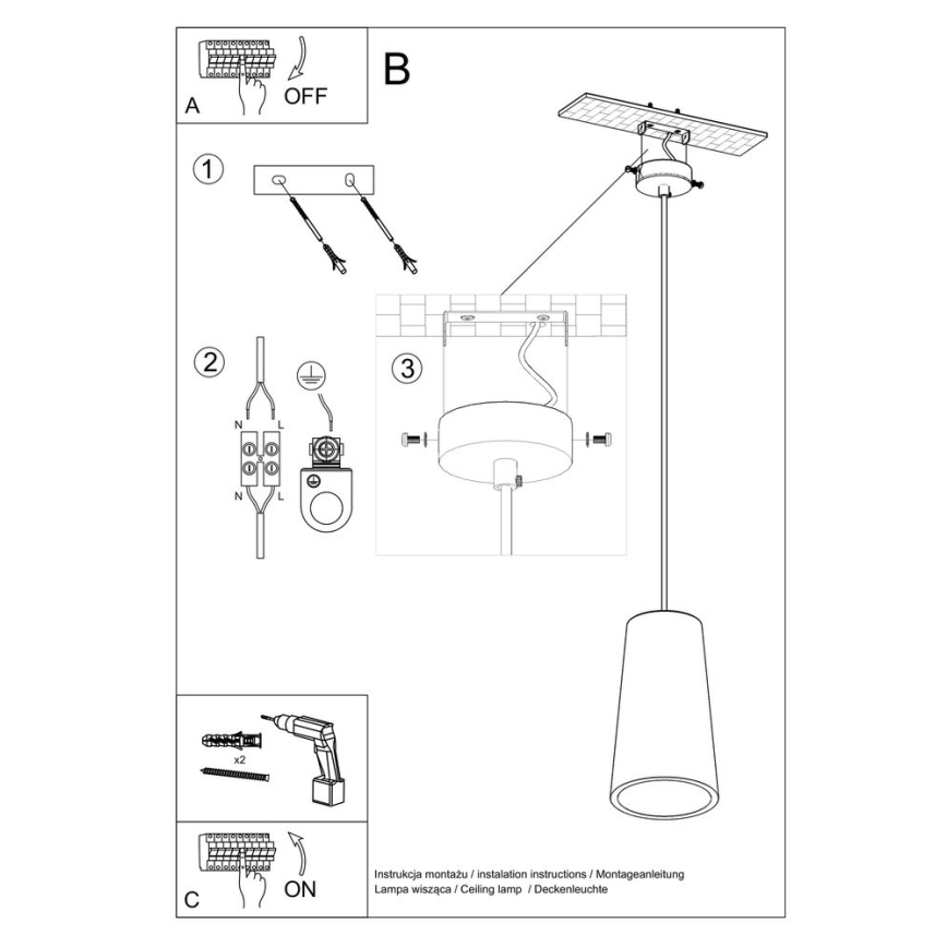 Hanglamp aan een koord GULCAN 1xE27/60W/230V