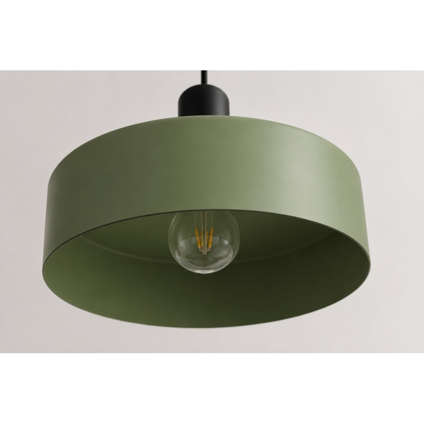 Hanglamp aan een koord HAKI 3xE27/60W/230V groen/zwart