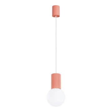 Hanglamp aan een koord HALO 1xG9/8W/230V diameter 12 cm roze
