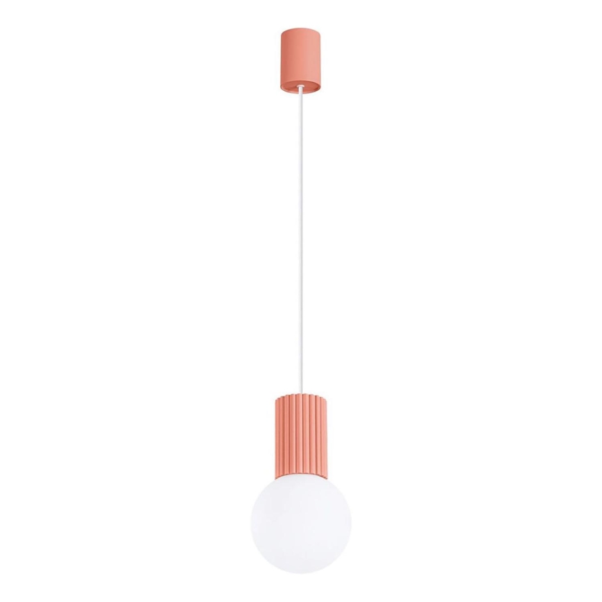 Hanglamp aan een koord HALO 1xG9/8W/230V diameter 12 cm roze