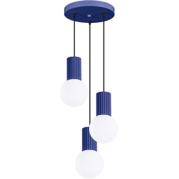 Hanglamp aan een koord HALO 3xG9/8W/230V diameter 25 cm blauw
