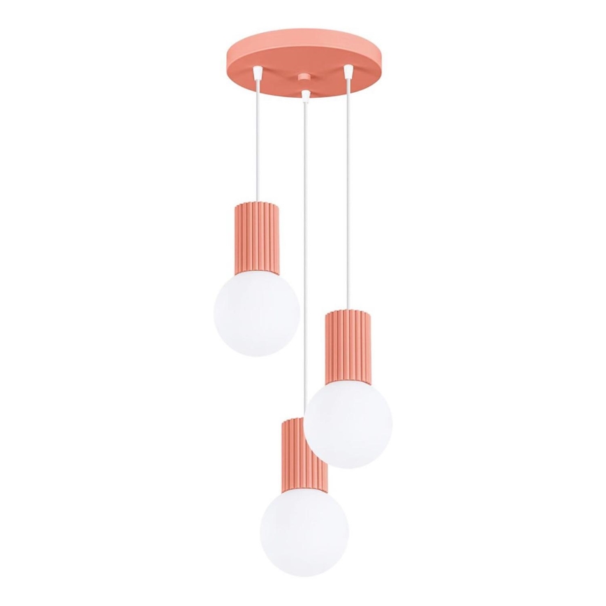 Hanglamp aan een koord HALO 3xG9/8W/230V diameter 25 cm roze