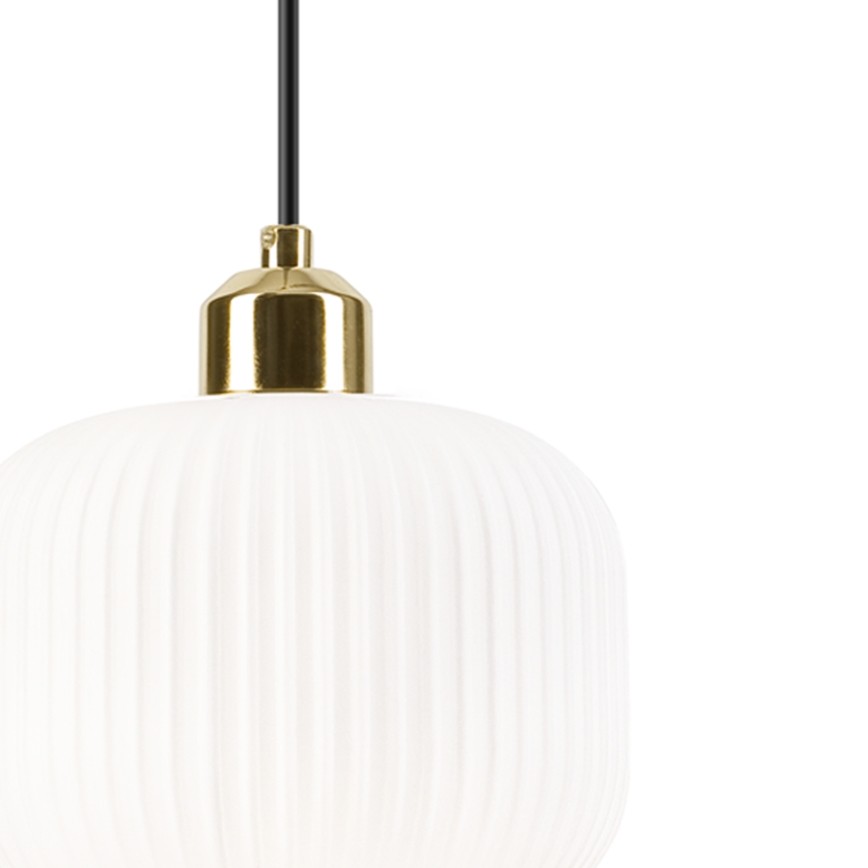 Hanglamp aan een koord HARMA 1xE27/15W/230V diameter 20 cm wit/goud