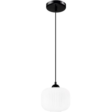 Hanglamp aan een koord HARMA 1xE27/15W/230V diameter 20 cm wit/zwart