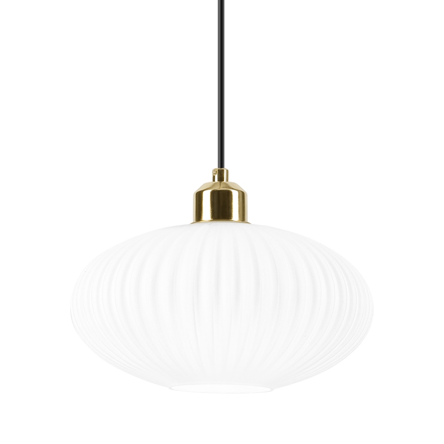 Hanglamp aan een koord HARMA 1xE27/15W/230V diameter 25 cm wit/goud