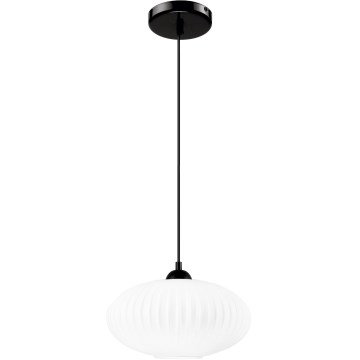 Hanglamp aan een koord HARMA 1xE27/15W/230V diameter 30 cm wit/zwart