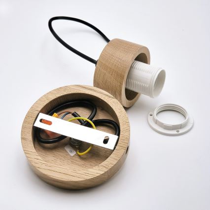 Hanglamp aan een koord HARMONY 1xE27/15W/230V diameter 14 cm wit/eiken