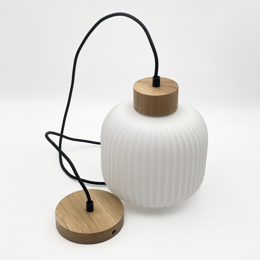 Hanglamp aan een koord HARMONY 1xE27/15W/230V diameter 20 cm wit/eiken