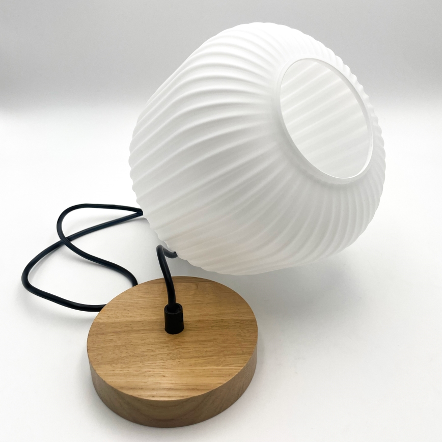 Hanglamp aan een koord HARMONY 1xE27/15W/230V diameter 20 cm wit/eiken