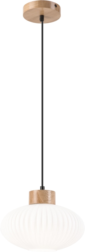 Hanglamp aan een koord HARMONY 1xE27/15W/230V diameter 25 cm wit/eiken