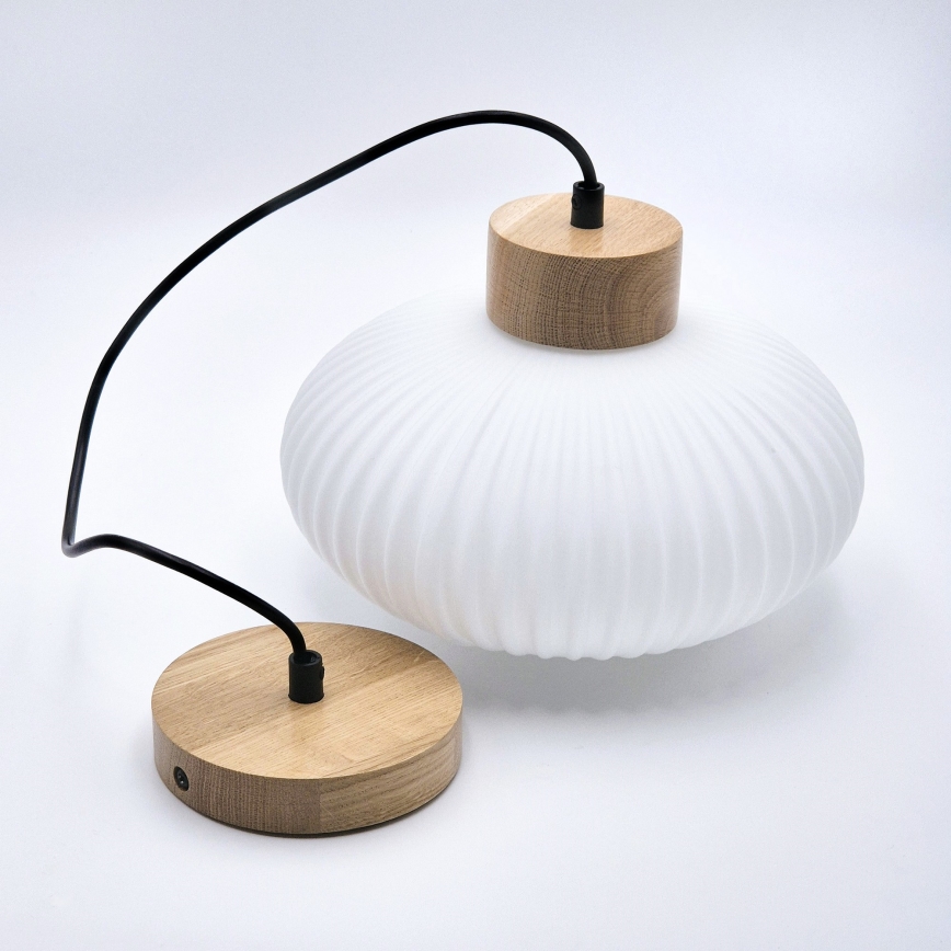Hanglamp aan een koord HARMONY 1xE27/15W/230V diameter 25 cm wit/eiken