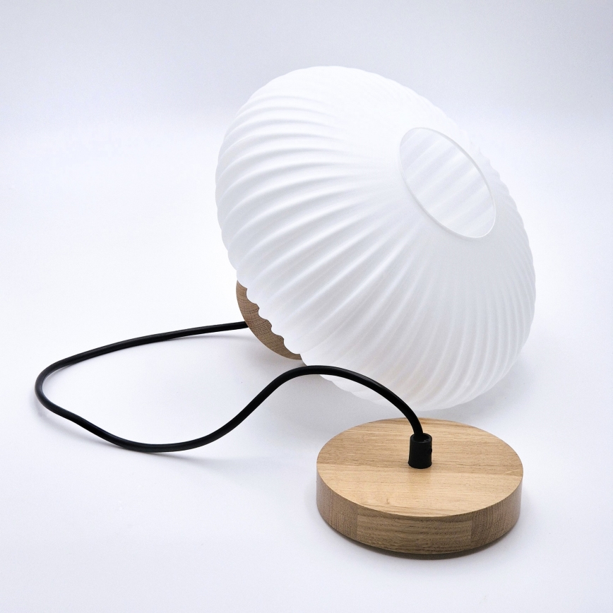 Hanglamp aan een koord HARMONY 1xE27/15W/230V diameter 25 cm wit/eiken