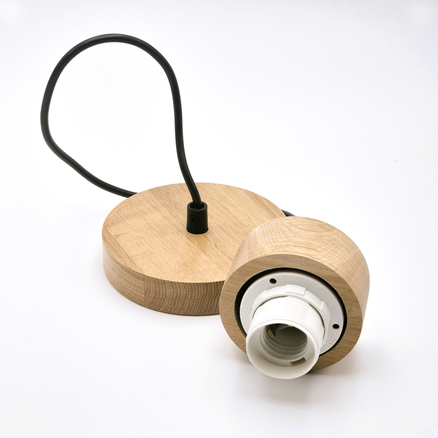Hanglamp aan een koord HARMONY 1xE27/15W/230V diameter 25 cm wit/eiken