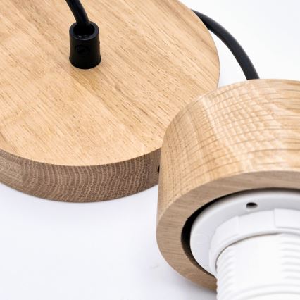Hanglamp aan een koord HARMONY 1xE27/15W/230V diameter 25 cm wit/eiken