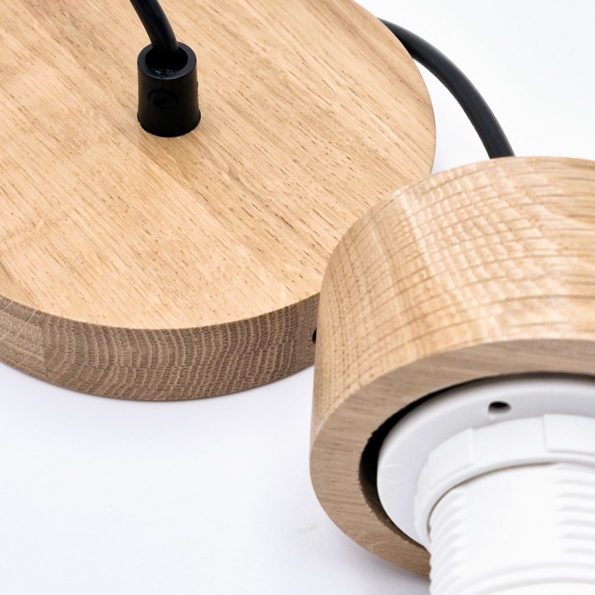 Hanglamp aan een koord HARMONY 1xE27/15W/230V diameter 25 cm wit/eiken