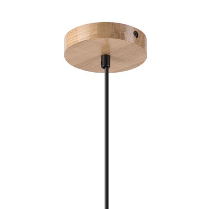 Hanglamp aan een koord HARMONY 1xE27/15W/230V diameter 25 cm wit/eiken