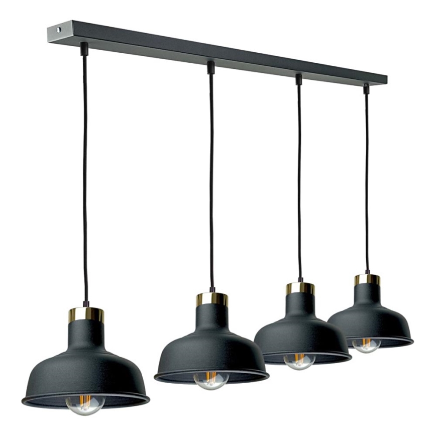 Hanglamp aan een koord HEBE 4xE27/60W/230V zwart