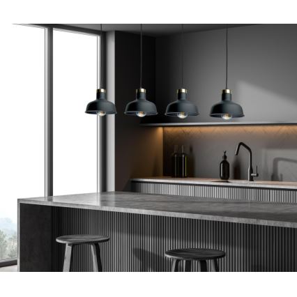 Hanglamp aan een koord HEBE 4xE27/60W/230V zwart