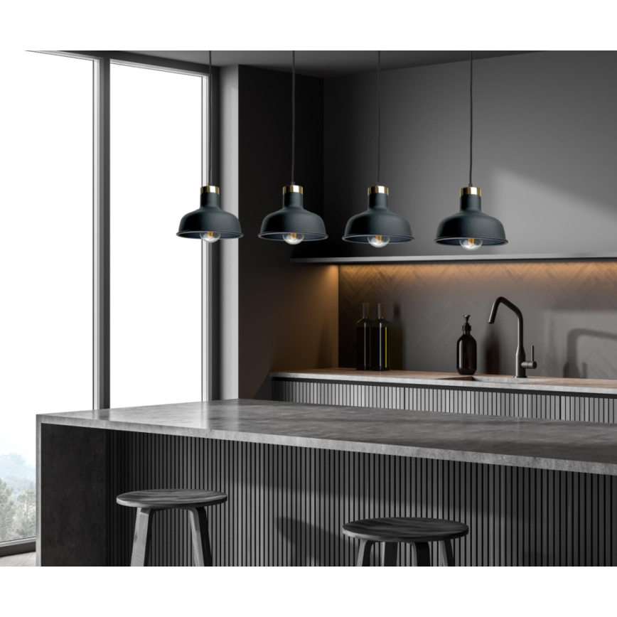 Hanglamp aan een koord HEBE 4xE27/60W/230V zwart