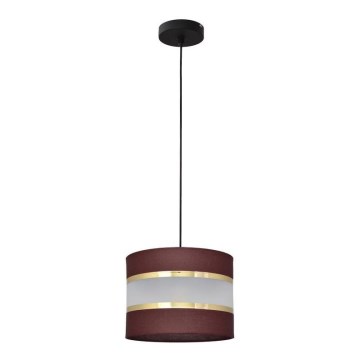 Hanglamp aan een koord HELEN 1xE27/15W/230V diameter 20 cm bruin/zwart/gouden