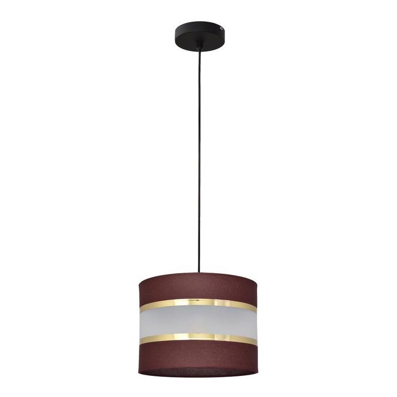 Hanglamp aan een koord HELEN 1xE27/15W/230V diameter 20 cm bruin/zwart/gouden
