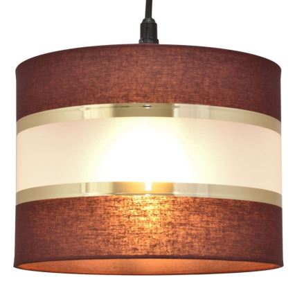 Hanglamp aan een koord HELEN 1xE27/15W/230V diameter 20 cm bruin/zwart/gouden