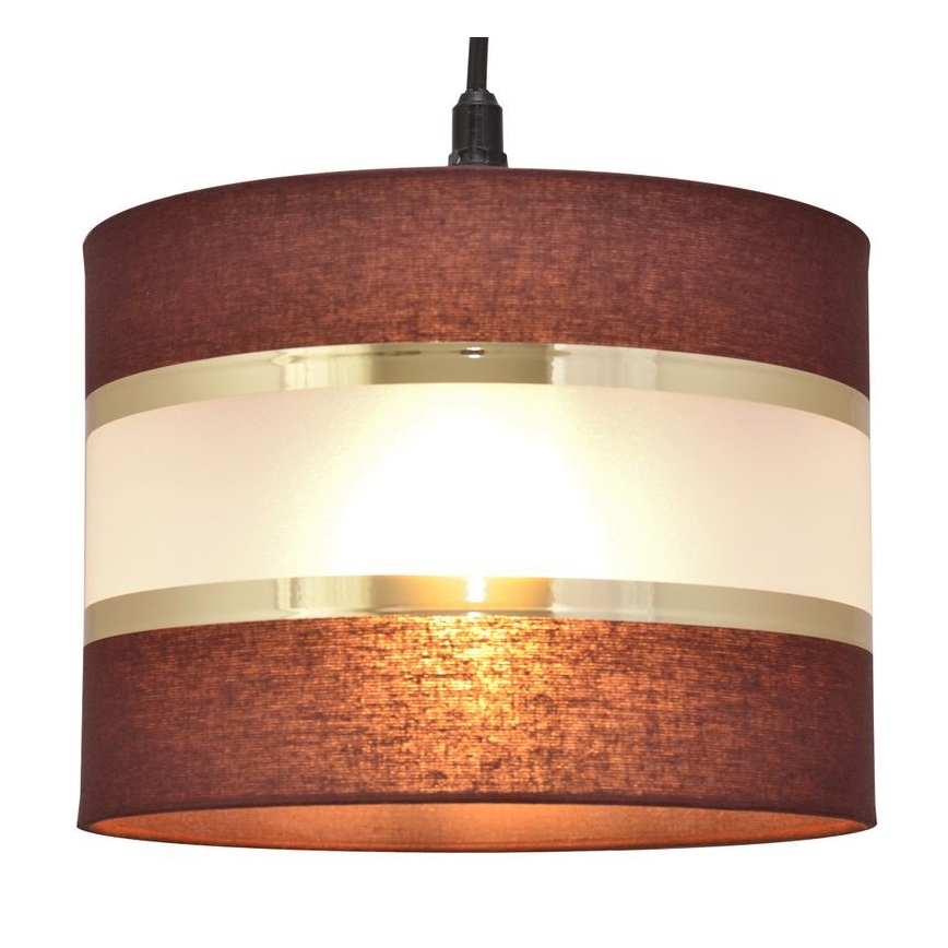 Hanglamp aan een koord HELEN 1xE27/15W/230V diameter 20 cm bruin/zwart/gouden