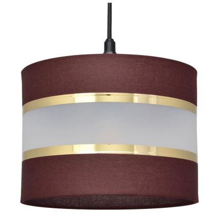 Hanglamp aan een koord HELEN 1xE27/15W/230V diameter 20 cm bruin/zwart/gouden