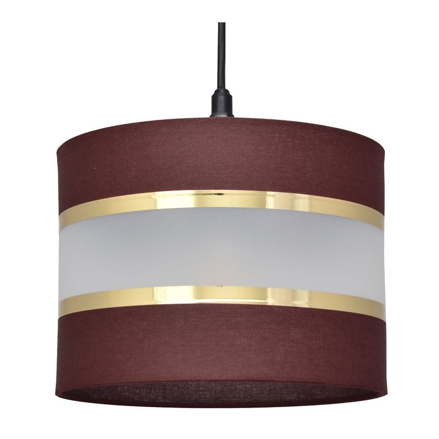 Hanglamp aan een koord HELEN 1xE27/15W/230V diameter 20 cm bruin/zwart/gouden