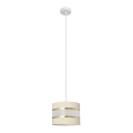 Hanglamp aan een koord HELEN 1xE27/15W/230V diameter 20 cm crème/gouden