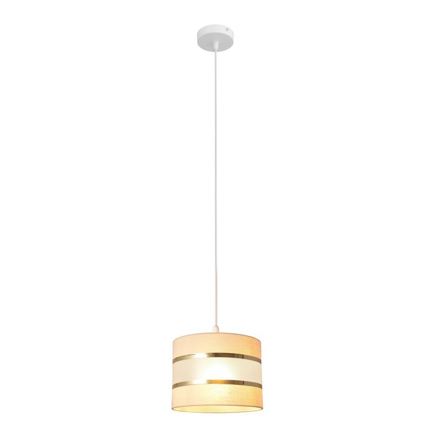 Hanglamp aan een koord HELEN 1xE27/15W/230V diameter 20 cm crème/gouden
