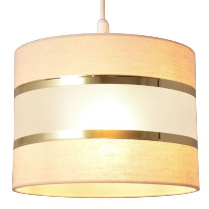 Hanglamp aan een koord HELEN 1xE27/15W/230V diameter 20 cm crème/gouden