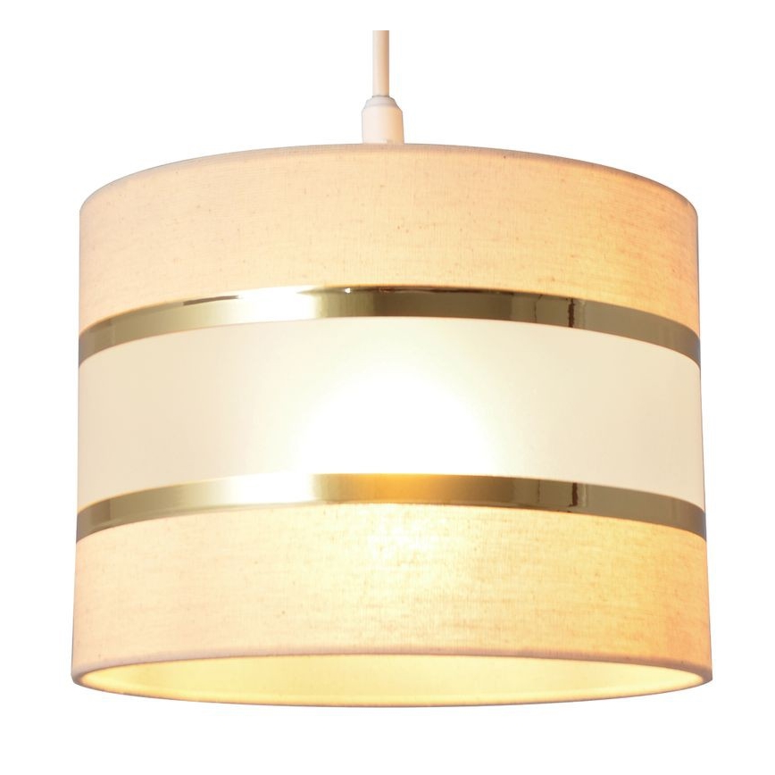 Hanglamp aan een koord HELEN 1xE27/15W/230V diameter 20 cm crème/gouden