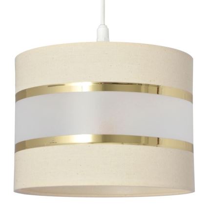 Hanglamp aan een koord HELEN 1xE27/15W/230V diameter 20 cm crème/gouden