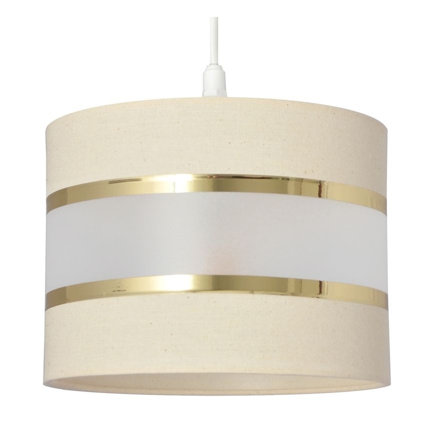 Hanglamp aan een koord HELEN 1xE27/15W/230V diameter 20 cm crème/gouden