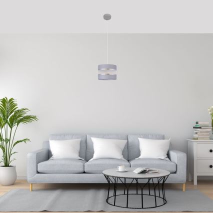 Hanglamp aan een koord HELEN 1xE27/15W/230V diameter 20 cm grijs/zilver