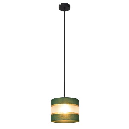 Hanglamp aan een koord HELEN 1xE27/15W/230V diameter 20 cm groen/goud